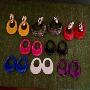 Pierced earrings, 8 pairs, various colors, interchangeable